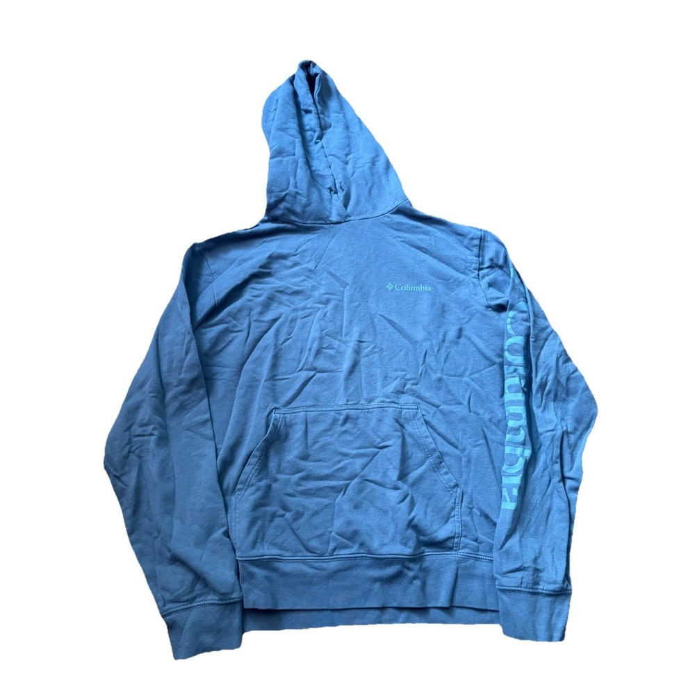 Columbia Hoodie Mens Medium Pullover Sweatshirt Sleeve Logo‎ Kangaroo Pocket